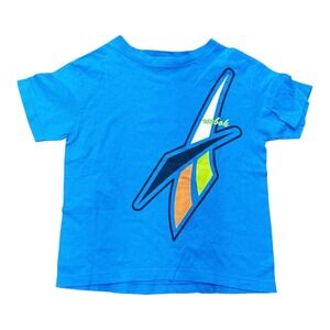 Vintage Reebok Kids T-Shirt Youth 10-12 Blue Big Logo Graphic Made in USA